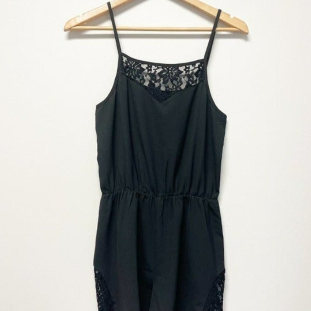 Black Lace Detail Romper